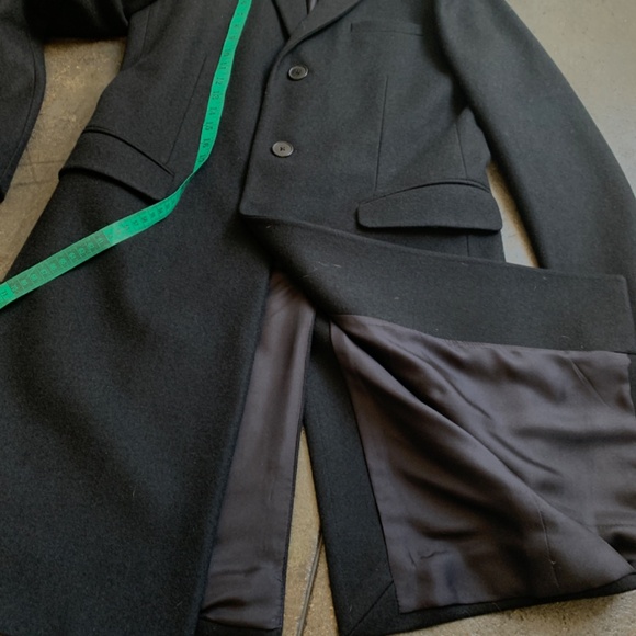 Hedi Slimane × Saint Laurent Paris $4,500 Heavy Lurex Wool and Silk Long Coat Br - Picture 6 of 14